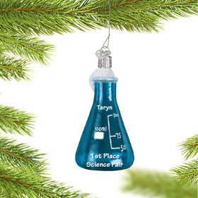 Personalized Science Beaker Christmas Ornament