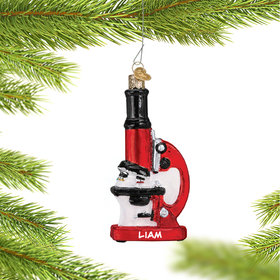 Personalized Microscope Christmas Ornament