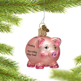 Personalized Piggy Bank Christmas Ornament