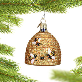Bee Skep Christmas Ornament