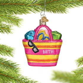 Personalized Beach Bag Christmas Ornament
