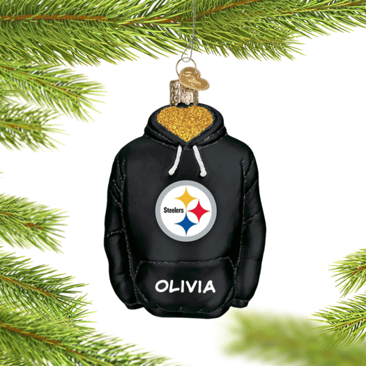 Personalized Pittsburgh Steelers Hoodie Christmas Ornament