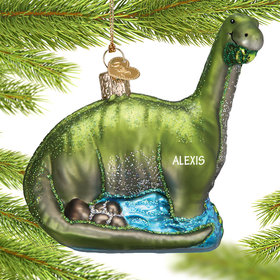 Personalized Brontosaurus Christmas Ornament