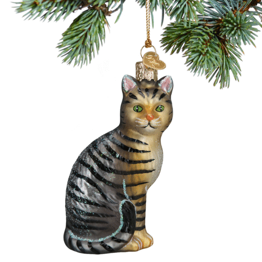 Tabby Cat Christmas Ornament