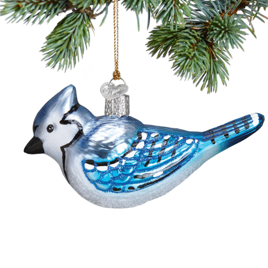 Bright Blue Jay Christmas Ornament