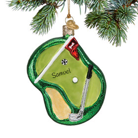 Personalized Putting Green Christmas Ornament