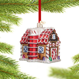 Gingerbread Barn Christmas Ornament