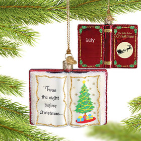 Personalized The Night Before Christmas Book Christmas Ornament