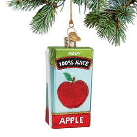 Personalized Apple Juice Box Christmas Ornament