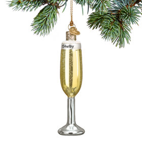 Personalized Champagne Flute Christmas Ornament