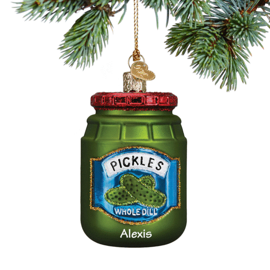 Personalized Jar Of Pickles Christmas Ornament