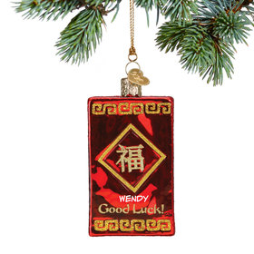 Personalized Lucky Red Envelope Christmas Ornament