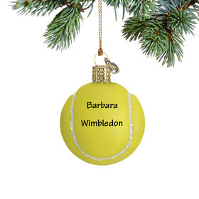 Personalized Glass Tennis Ball Christmas Ornament