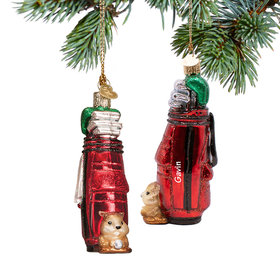 Personalized Glass Golf Bag Christmas Ornament