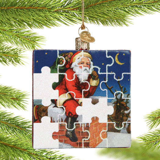 Santa Jigsaw Puzzle Christmas Ornament