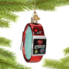 Personalized Glass Fitbit Exercise Watch Christmas Ornament