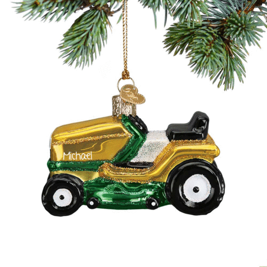 Personalized Riding Lawn Mower Christmas Ornament