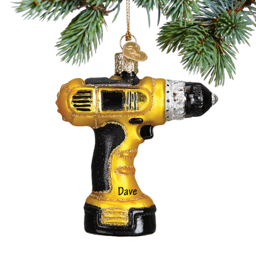 Personalized Power Drill Christmas Ornament