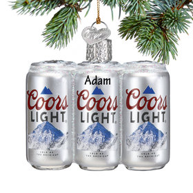 Personalized Coors Light 6 Pack Christmas Ornament