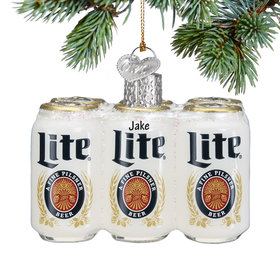 Personalized Miller Lite 6 Pack Christmas Ornament