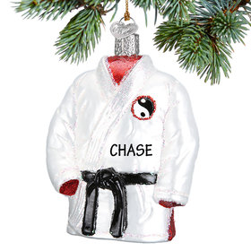 Personalized Glass Karate Ornament Christmas Ornament