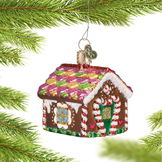 Personalized Gingerbread House Covered in Candy Christmas Ornament
