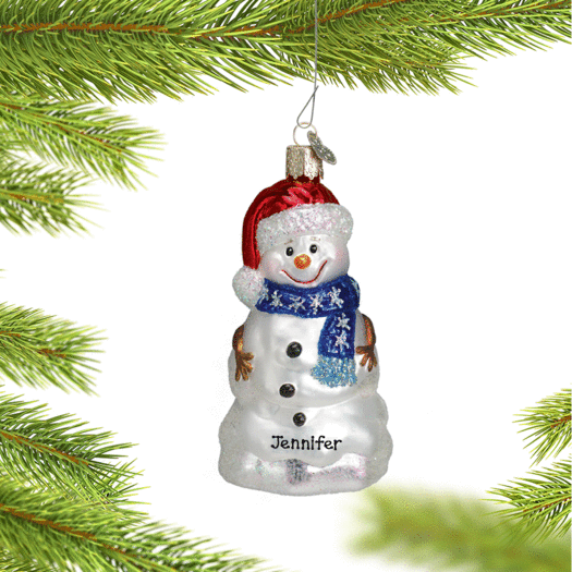 Personalized Happy Snowman Christmas Ornament