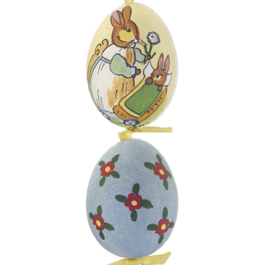 Bunny Holding Flower Easter Egg Christmas Ornament