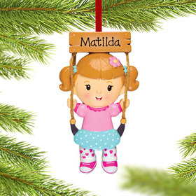 Personalized Swing Girl Christmas Ornament