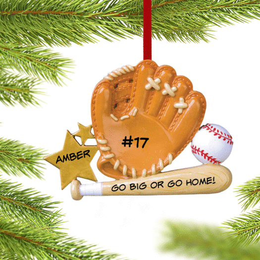Personalized Softball Sport Glove Christmas Ornament