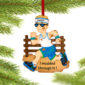 Personalized Tough Mudder Male Christmas Ornament