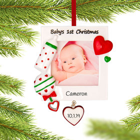 Personalized Baby's First Christmas Picture Frame Ornament Christmas Ornament