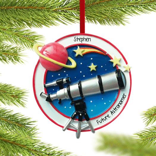 Personalized Telescope Christmas Ornament