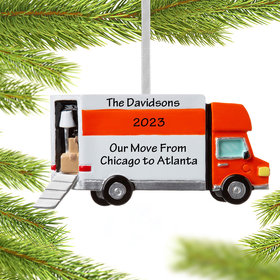 Personalized Moving Van Christmas Ornament