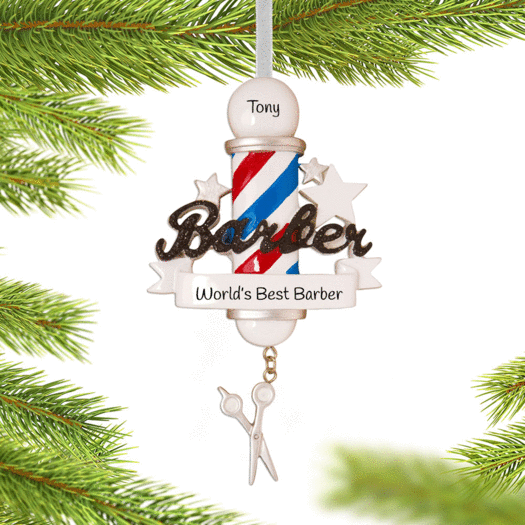 Personalized Barber Christmas Ornament