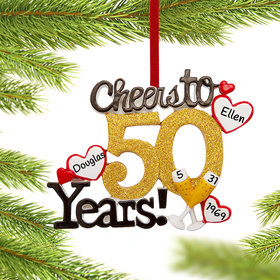 Personalized Cheers to 50 Years Christmas Ornament