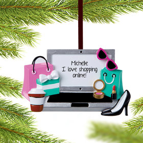 Personalzied Online Shopper Christmas Ornament