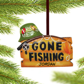 Personalized 'Gone Fishing' Christmas Ornament