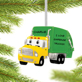 Personalized Garbage Truck Christmas Ornament