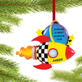 Personalized Rocket Ship Christmas Ornament