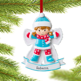 Personalized Snow Angel Girl Christmas Ornament