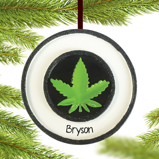 Personalized Hemp Leaf Christmas Ornament