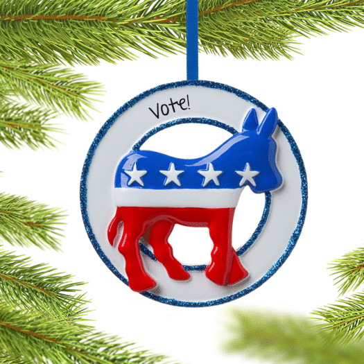 Personalized Democratic Donkey Christmas Ornament