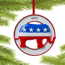 Personalized Republican Elephant Christmas Ornament
