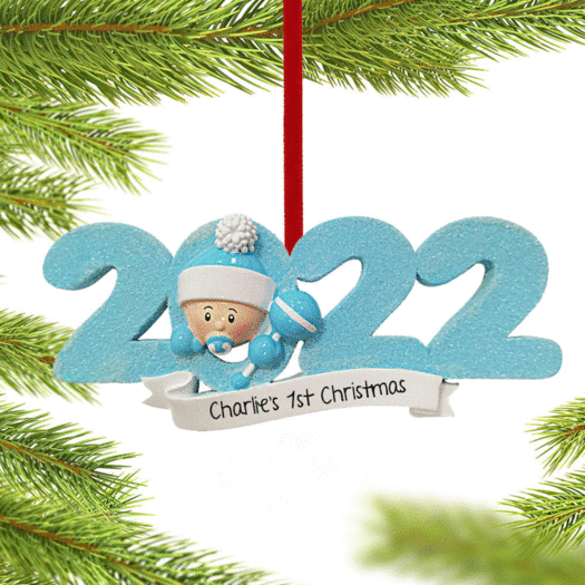 Personalized 2022 Baby's First Christmas Ornament