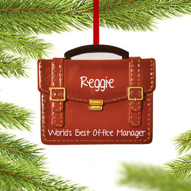 Personalized Office Manager Brief Case Chrismas Ornament
