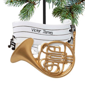 Personalized French Horn Christmas Ornament