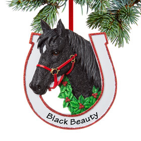 Personalized Black Horse Christmas Ornament