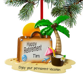 Personalized Happy Retirement Christmas Ornament