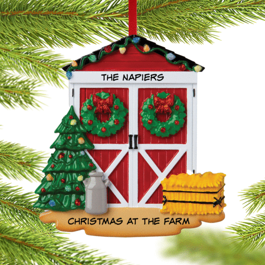 Personalized Barn Door Christmas Ornament